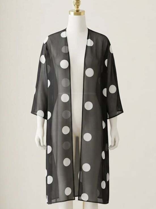 BloomChic Other - Size 10 medium BloomChic Sheer Polka Dot Open-Front Kimono Duster